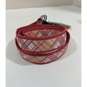 Vintage LL Bean Belt Pink Orange Plaid Preppy Womens Medium Med NWT
